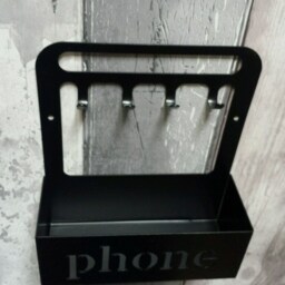Key Hook Rack & Mobile Phone Box Laser Cut Solid Steel On Wall Or Freestanding - thumbnail 3