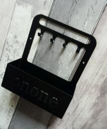 Key Hook Rack & Mobile Phone Box Laser Cut Solid Steel On Wall Or Freestanding