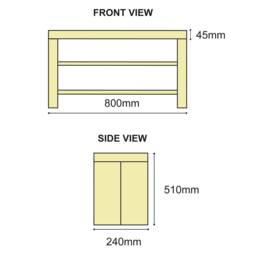 Rustic Shoe Bench Rack Handmade Solid Wood Hallway Storage - thumbnail 4