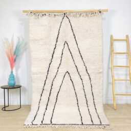 Authentic Moroccan Peak Rug - Graphic Berber Wool Shag Large Area For Modern Living Room Minimalist Tribal Decor - thumbnail 2
