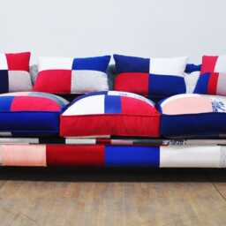 Chesterfield Patchwork Sofa - Blue & White - thumbnail 2