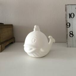 Ceramic Whale Miniature, Ready To Paint, Bisque, Unpainted Figurine, Fish, Beach Decor, Handmade Pottery, Miniature Paint
