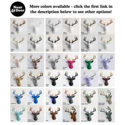 Faux Taxidermy Large Deer Head Wall Mount - Decor White & Charcoal Nd0115 - thumbnail 2