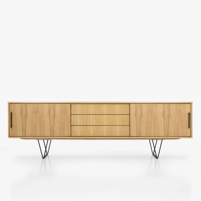 Mid-Century Sideboard, Dresser, Commode, Credenza Made Of Oak Vaneer - Livlo D-S02 - image 1