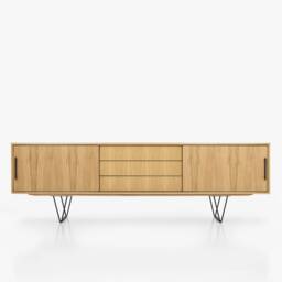 Mid-Century Sideboard, Dresser, Commode, Credenza Made Of Oak Vaneer - Livlo D-S02