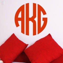 Monogram Decal Large Wall - Modern Custom Dorm Room Sticker M030