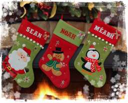 Deluxe Personalised Christmas Stocking - Felt Fabric, Festive Designs, Custom Name - thumbnail 1