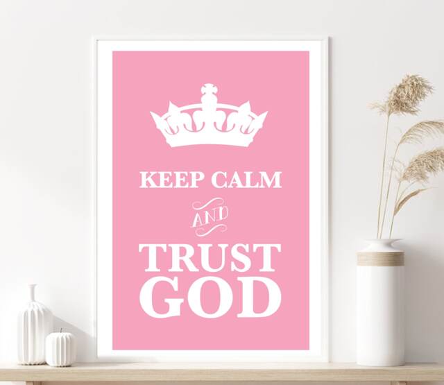 Keep Calm Print, Christian Wall Art Home Decor, Custom Framed Print - image 1