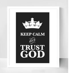 Keep Calm Print, Christian Wall Art Home Decor, Custom Framed Print - thumbnail 2