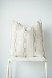 White Black Green Striped Pillow Cover - thumbnail 1