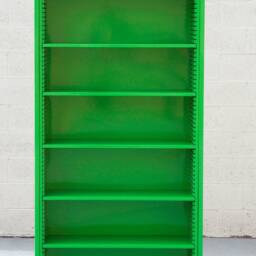1970S Tall Steel Tanker Bookcase, Refinished in Lime Green, Custom Order, Free U.s. Shipping - thumbnail 2