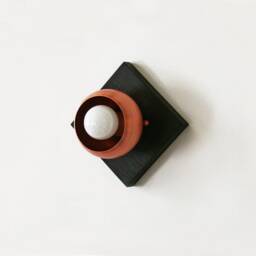 Copper & Wenge Wood Square Modern Wall Fixture Light Kitchen Lighting Black Vanity - thumbnail 2