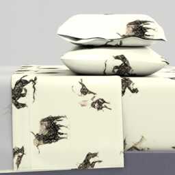 Rodeo Sheets - Ride'm Cowboy Toile By Redmares Sepia Toned Old West Horse Bronco Cotton Sateen Sheet Set Bedding Spoonflower