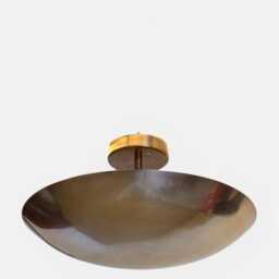 Mid Century Modern Brass Ceiling Light, 6 Light Dome Chandelier, Flush Mount For Home Decor - thumbnail 2