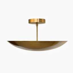 Mid Century Modern Brass Ceiling Light, 6 Light Dome Chandelier, Flush Mount For Home Decor - thumbnail 3