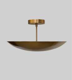 Mid Century Modern Brass Ceiling Light, 6 Light Dome Chandelier, Flush Mount For Home Decor