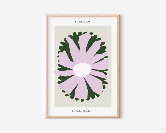 stockholm Flower Market Print - African Pastel Art - A4, A3 - image 1