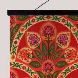 Indian Floral Tapestry - Wall Hanging Unique Art - thumbnail 3