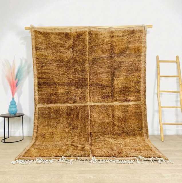 Paprika Shag Rug, Moroccan Saffron & Henna Berber Wool Carpet, Large Area Hand Tufted Boho Living Room Decor - image 1
