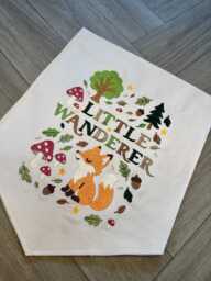 Little Wanderer Woodland Wall Hanging - Fox Children's Embroidered Nursery D??cor - Baby Room Banner Adventure Theme Nature Gift - thumbnail 1
