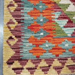Kilim Rug Classic, Handmade Artisan Afghan Turkish Navajo Geometric Wool 113x79 cm - thumbnail 4
