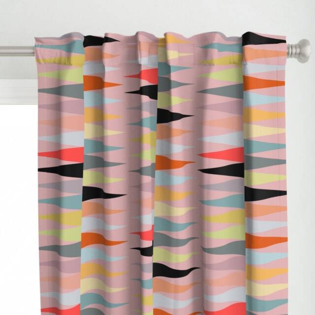 Mcm Curtain Panel - Geometric Abstract Vintage Pink Retro Mid Century Modern Custom Dp-Pink2700 By Kurtcyr - image 1