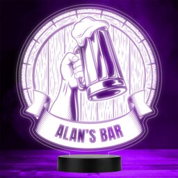Hand Holding Glass Pint Tankard Home Bar Man Cave Colour Change Night Light - thumbnail 1