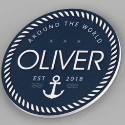 Nursery Decor - Nautical Round Name Sign, Personalized Baby Wall Art, Unique Boy Gift - thumbnail 3