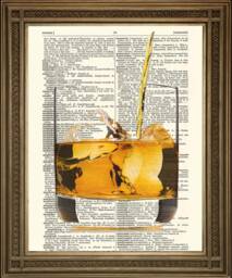 Whisky Print Scotch, Irish Or Bourbon Art, Printed On Vintage Dictionary Pages - thumbnail 1
