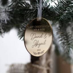 Luxury Mirror Acrylic Last Christmas As Mr & Miss Personalised Ornament Bauble Decoration - thumbnail 3
