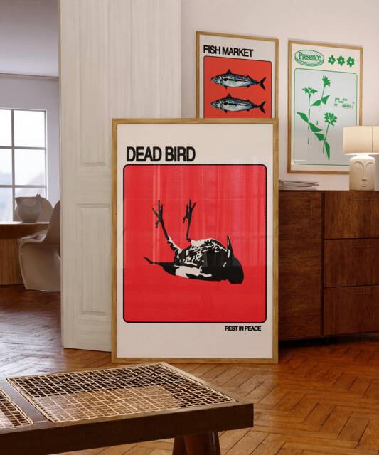 Bird Print Minimalist Art - Living Room Wall Art, Aesthetic Trendy Poster Design Bedroom Decor Or Kitchen - image 1