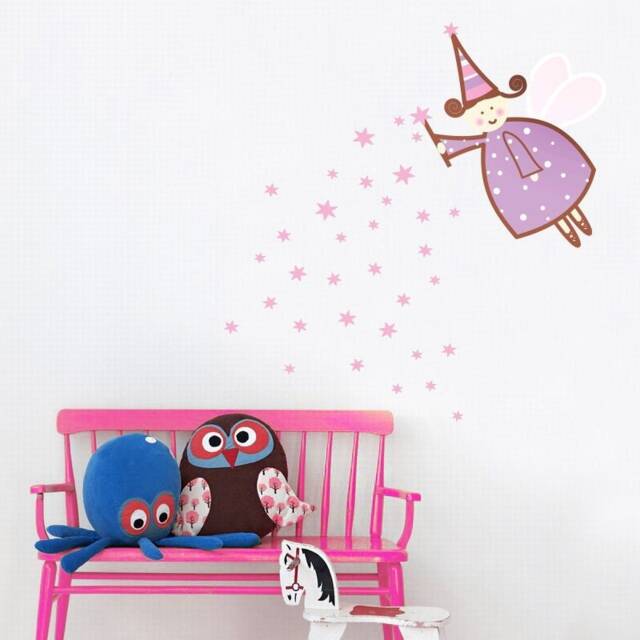 Girl Wall Decals Nursery Decal Baby Fairy Girls Room Decal Star - image 1