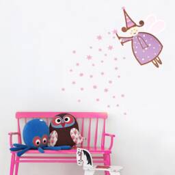Girl Wall Decals Nursery Decal Baby Fairy Girls Room Decal Star - thumbnail 1