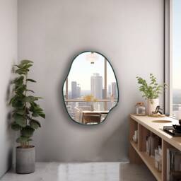 Amoeba Shaped Mirror, Asymmetrical Irregular Pebble Pond Mirror - & Aesthetic Upgrade For Your Decor