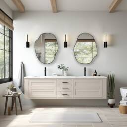 Amoeba Shaped Mirror, Asymmetrical Irregular Pebble Pond Mirror - & Aesthetic Upgrade For Your Decor - thumbnail 2