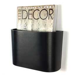 "Ebonized Walnut Magazine Rack - Wall Hung 10"" Wide X 7"" Tall 3" - thumbnail 2