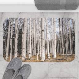 Birch Forest Bath Mat, Memory Foam Nature Rug - thumbnail 2