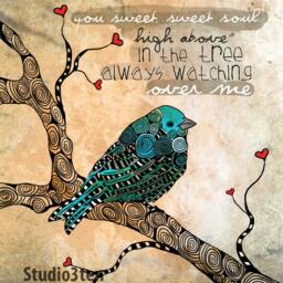 Blue Bird Of Happiness, Print, Art, Jay, Painting, Lover, Bird, Themed Room - thumbnail 2