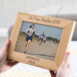 Marathon Photo Frame - Personalised Picture Sports Event Oak Running A Gift Lc218 - thumbnail 2