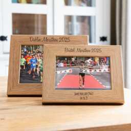 Marathon Photo Frame - Personalised Picture Sports Event Oak Running A Gift Lc218 - thumbnail 3