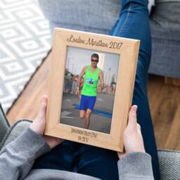 Marathon Photo Frame - Personalised Picture Sports Event Oak Running A Gift Lc218 - thumbnail 1