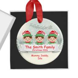 Family Personalised Christmas Ornament, Custom Bauble, 2026 Tree Gift, Holiday Decor, Festive Xmas Present - thumbnail 1