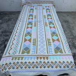 Artisan Suzani Quilt - Hand-stitched Cotton, Colorful Ethnic Patterns, Bohemian Home D??cor Throw Blanket - thumbnail 2
