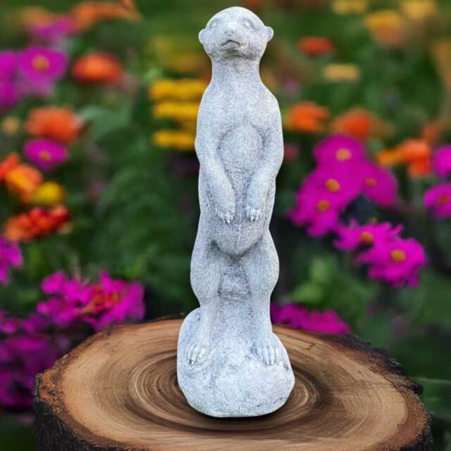 White Meerkat Statue Cement Wildlife Sculpture Cute Garden Animal Decoration Outdoor Safari Figurine Handmade Ornament Lover Gift - image 1