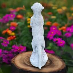 White Meerkat Statue Cement Wildlife Sculpture Cute Garden Animal Decoration Outdoor Safari Figurine Handmade Ornament Lover Gift - thumbnail 4