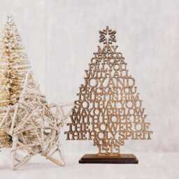 Christian Christmas Tree Roman 1513 Bible Verse, May The God Of Hope, Faith Ornaments Wood - thumbnail 2