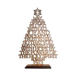 Christian Christmas Tree Roman 1513 Bible Verse, May The God Of Hope, Faith Ornaments Wood - thumbnail 3