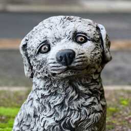 Concrete Labrador Dog Figure Outdoor Stone Puppy Statue Cement Sculpture Memorial Pet Ornament Lover Gift Handmade Art - thumbnail 2