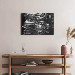 Part Of A Car Engine Canvas, Wall Art Picture, Gray Decoration, Vehicle Canvas - thumbnail 3