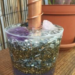 Twist Copper Crystal Orgone Cloud Buster - Energy Harmonizer Sculpture - thumbnail 2